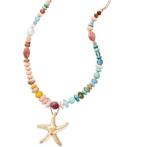 🔹️House of Harlow 🔹️1960 Starfish glass beaded 18" Charm Necklace